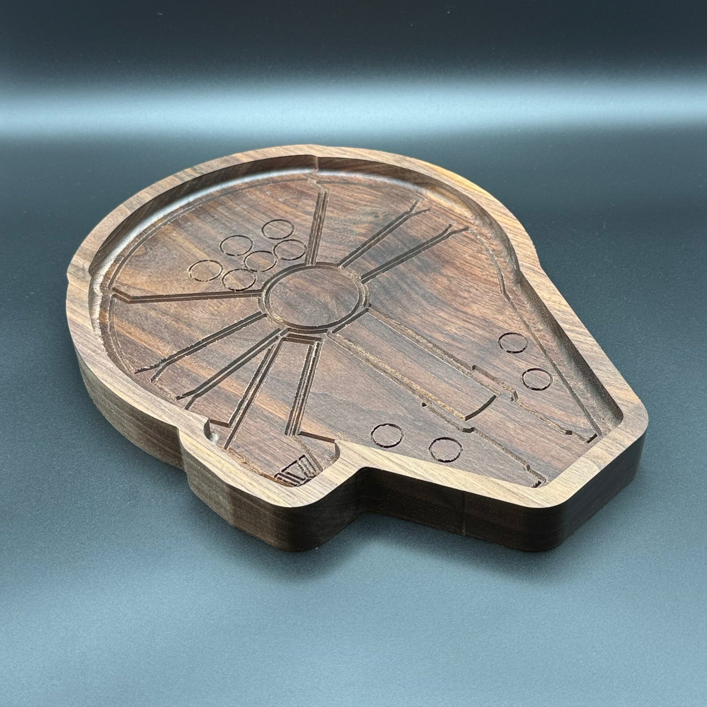 Walnut Millennium Falcon Change Tray