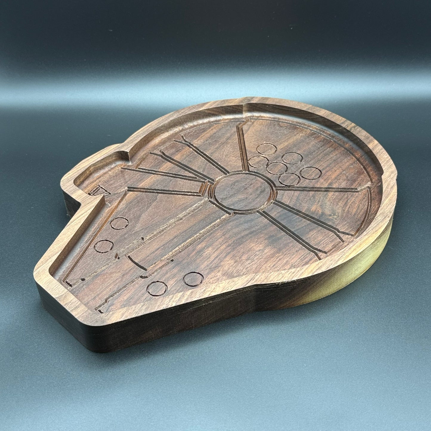 Walnut Millennium Falcon Change Tray