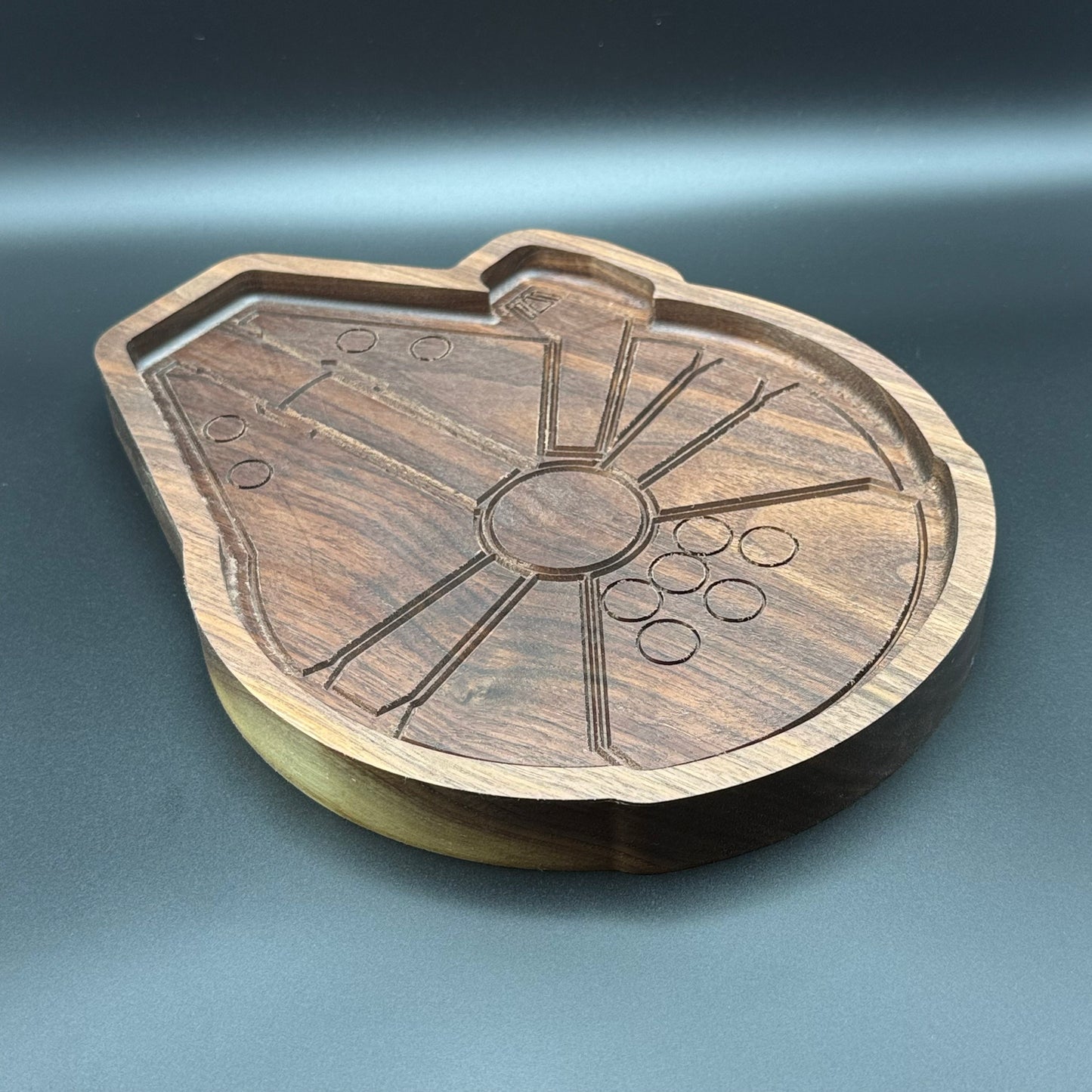 Walnut Millennium Falcon Change Tray