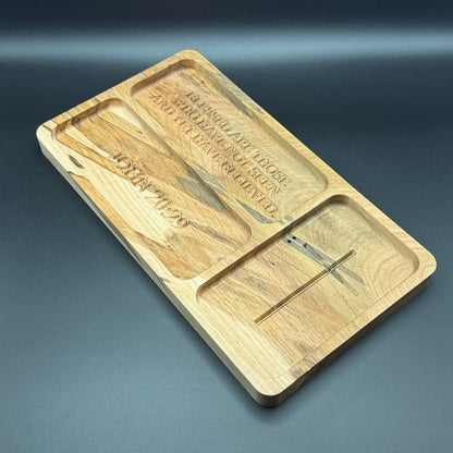 Bible Verse Change Tray Figured Ambrosia Maple