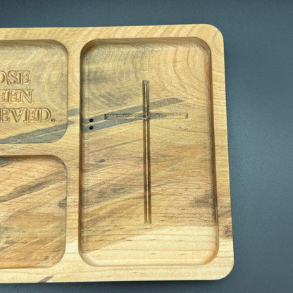 Bible Verse Change Tray Figured Ambrosia Maple