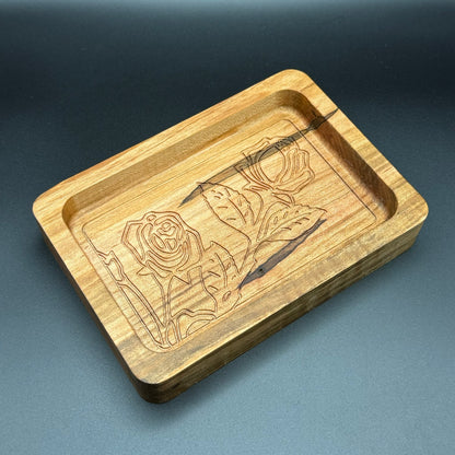 Ambrosia Maple Rose Engraved Change Tray