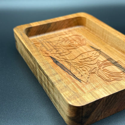 Ambrosia Maple Rose Engraved Change Tray