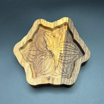 Small Walnut And Maple Flower Tray