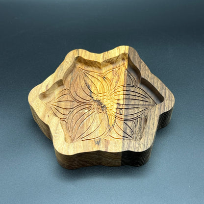 Small Walnut And Maple Flower Tray