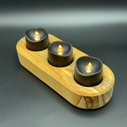 Spalted Maple Candle Holder With Tea Lights