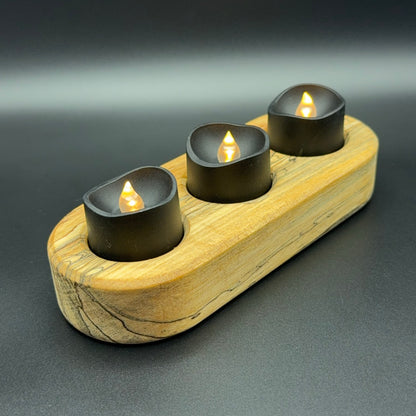 Spalted Maple Candle Holder With Tea Lights