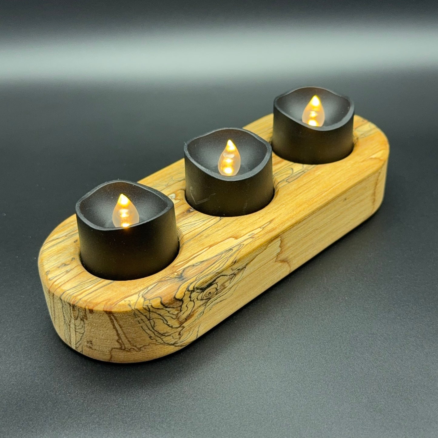 Spalted Maple Candle Holder With Tea Lights