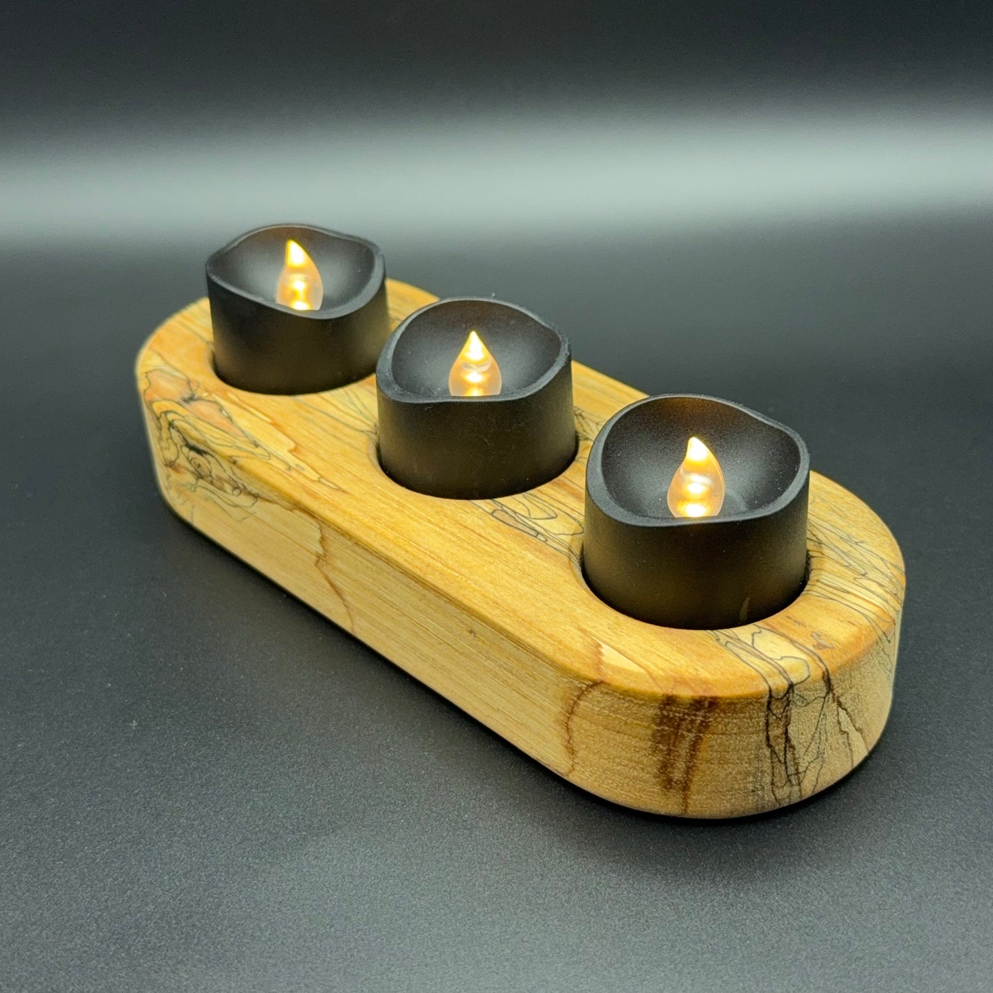Spalted Maple Candle Holder With Tea Lights