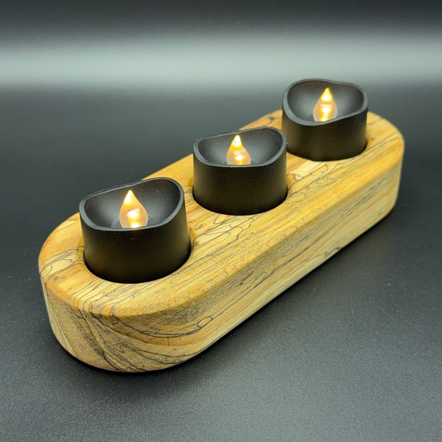 Spalted Maple Candle Holder With Tea Lights