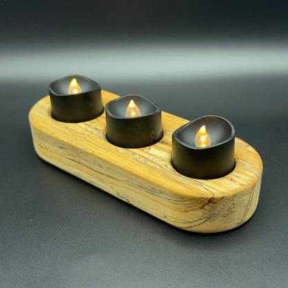 Spalted Maple Candle Holder With Tea Lights